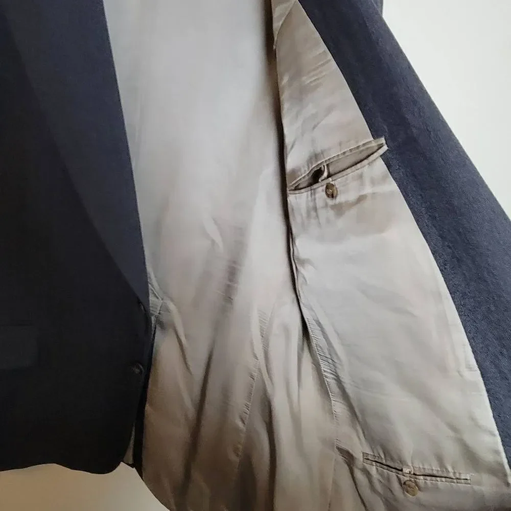 Paul Stuart Grey Wool 2 buton Suit 40  Long